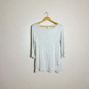 Cream WHBM Mixed Media Top Size M NWT